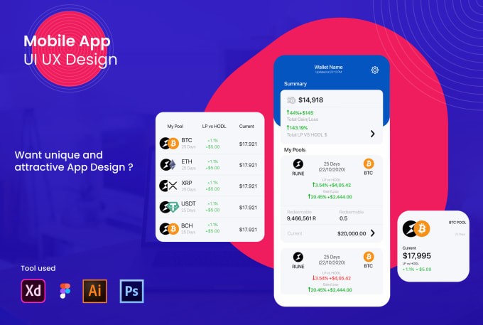 design an attractive mobile UI UX or app UI UX design